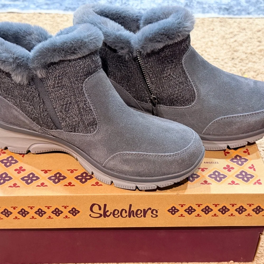 Skechers Easy Going Elemental Bliss Boots Women's 10 Grey Charcoal New